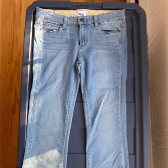 PAIGE Blue Flare Wide Leg Denim Lou Lou Petite New condition Size 28 - Picture 3 of 10